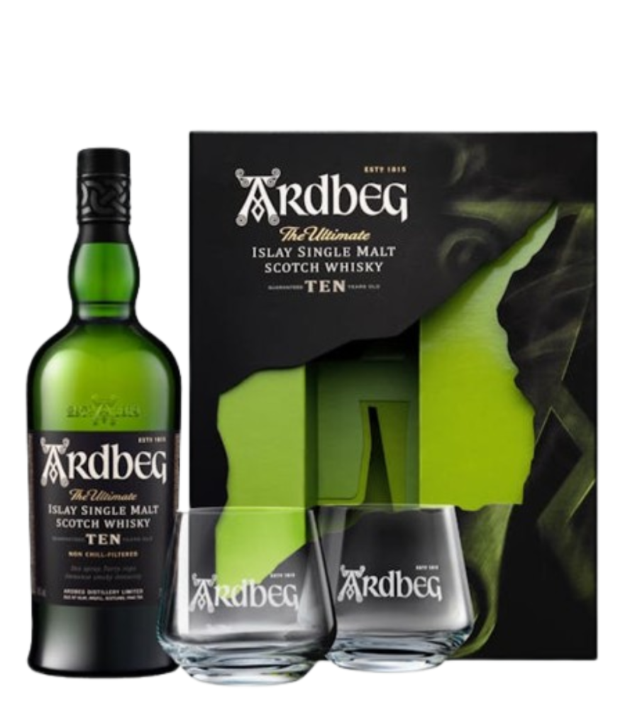 WHISKY Ardbeg 10yo + szklanki