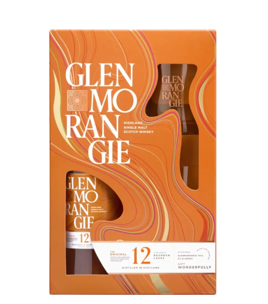 WHISKY Glenmorangie 12yo + szklanki