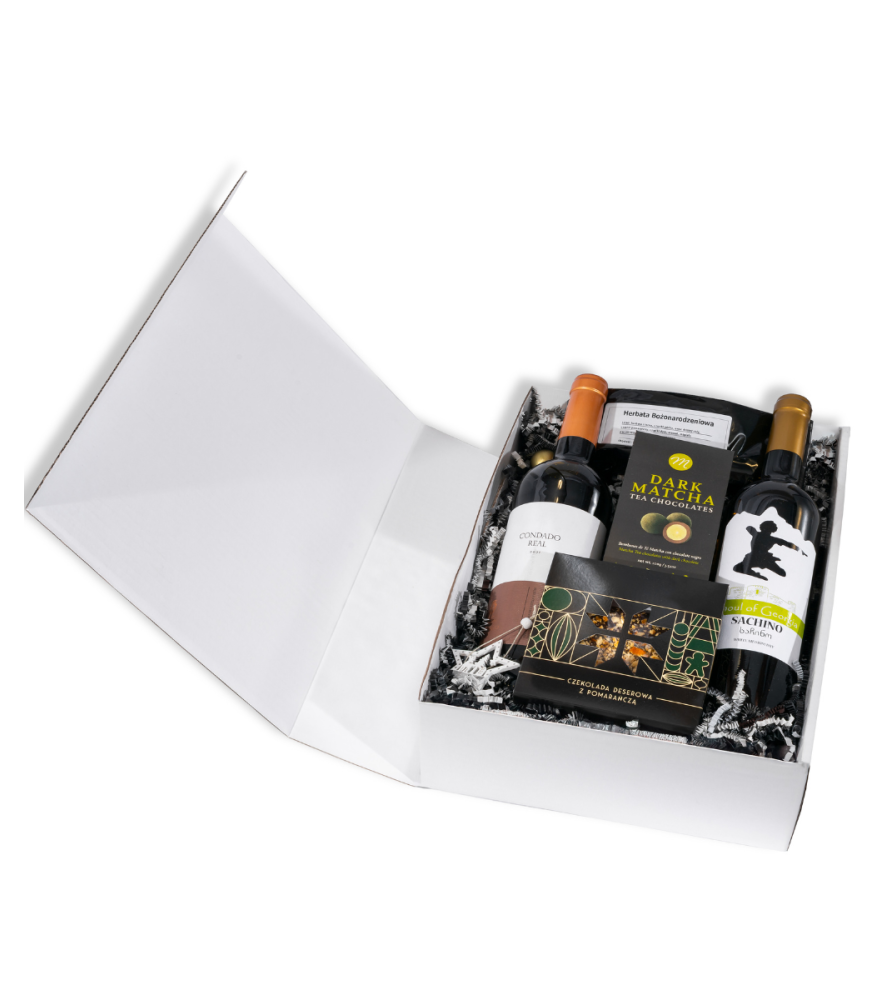 Zestaw Upominkowy Pudełko Świąteczne  ze Złotymi Ozdobami