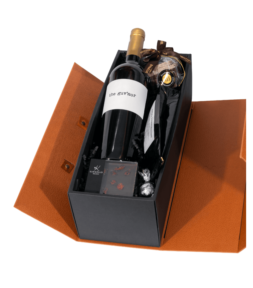 Zestaw Upominkowy w Eleganckim Rudym Pudełku Zamykanym