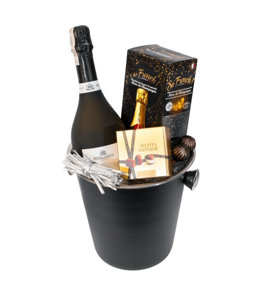 Ekskluzywny cooler prezentowy – Prosecco SOLIGO Valdobbiadene Millesimato, foliowane