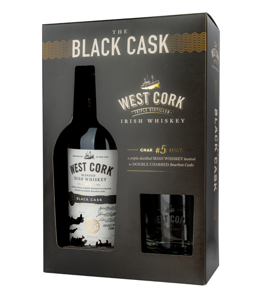 WHISKY West Cork Black Cask+szklanka