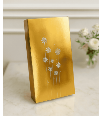 Ekskluzywne pudełko prezentowe – złote ze świątecznym wzorem