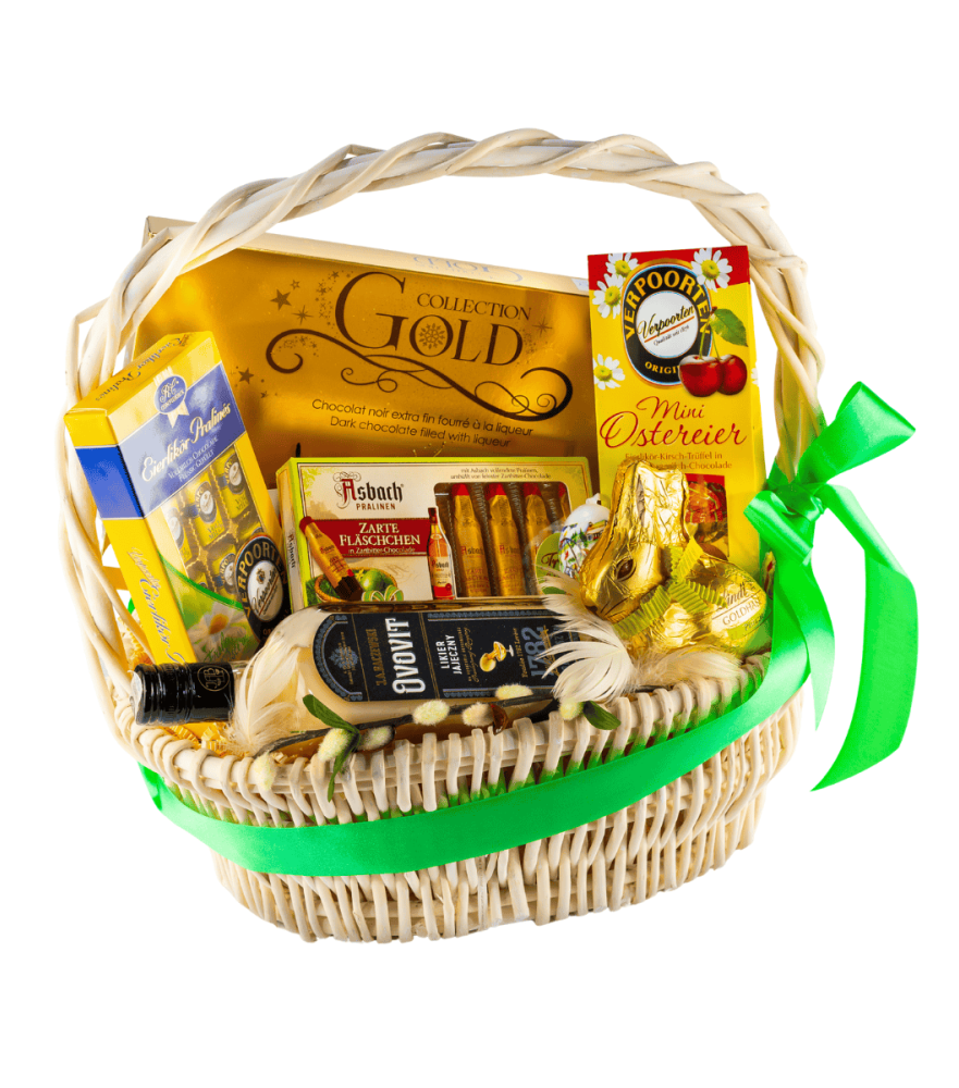 Stylowy biały kosz prezentowy z Ovovit Baczewski 500 ml