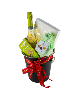 Czarny zestaw Cooler z Prosecco – elegancki zestaw prezentowy